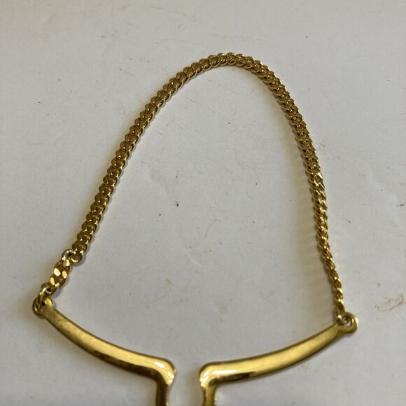 Goldtone Chain Button Style Tie Bar Clip - Picture 4 of 4